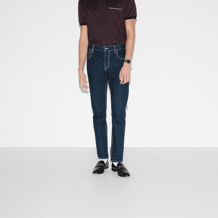 GUCCi LASERED TAPERED DENIM PANT