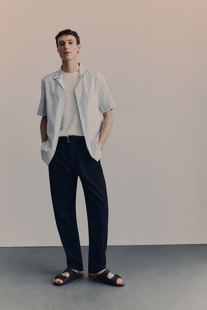 H&M Regular Fit Linen-blend Resort Shirt
