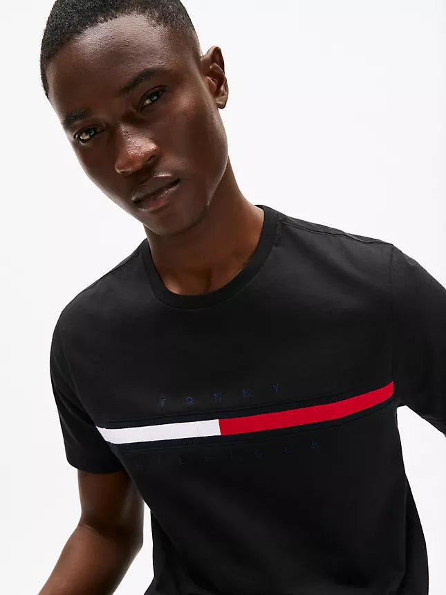 Tommy Hilfiger Embroidered Flag Logo T-Shirt