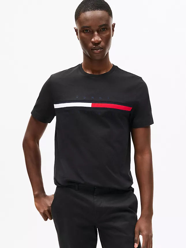 Tommy Hilfiger Embroidered Flag Logo T-Shirt