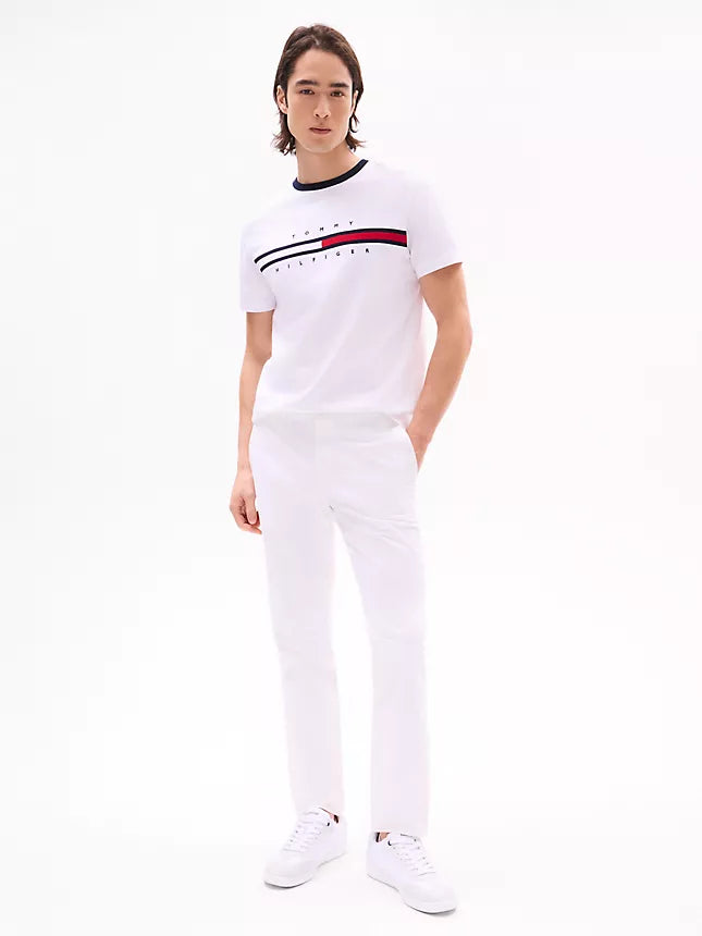 Tommy Hilfiger Embroidered Flag Logo T-Shirt