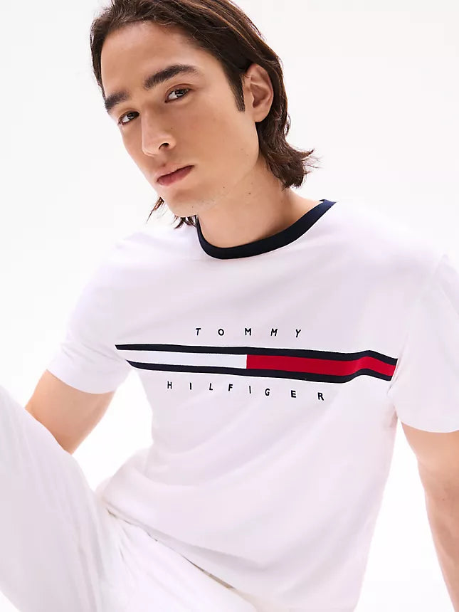 Tommy Hilfiger Embroidered Flag Logo T-Shirt