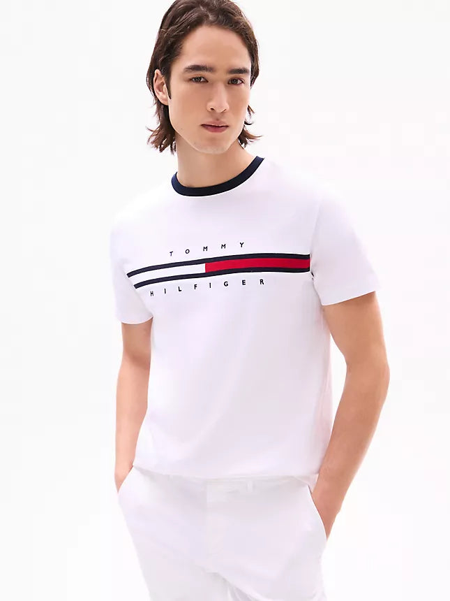 Tommy Hilfiger Embroidered Flag Logo T-Shirt