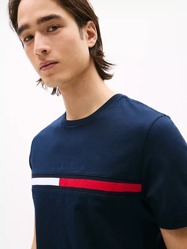 Tommy Hilfiger Embroidered Flag Logo T-Shirt