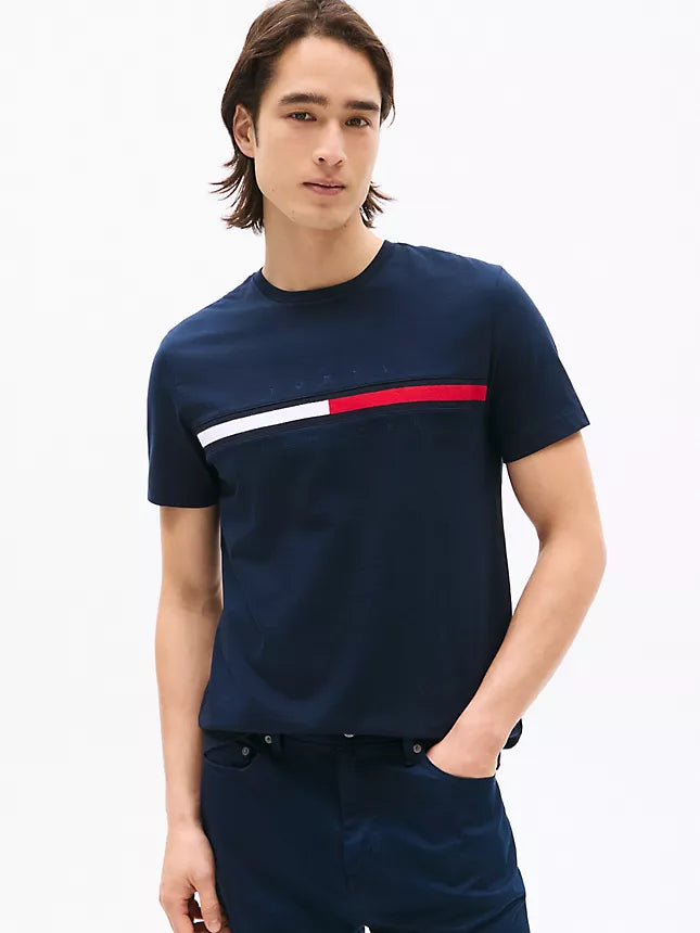 Tommy Hilfiger Embroidered Flag Logo T-Shirt