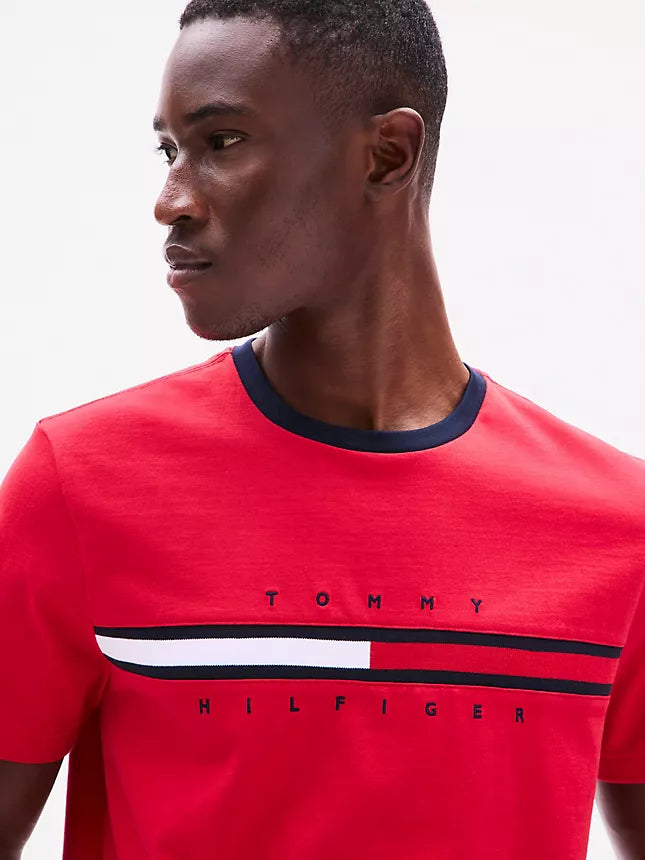 Tommy Hilfiger Embroidered Flag Logo T-Shirt