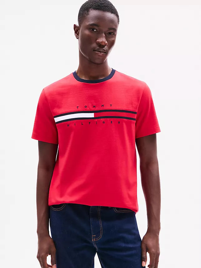 Tommy Hilfiger Embroidered Flag Logo T-Shirt