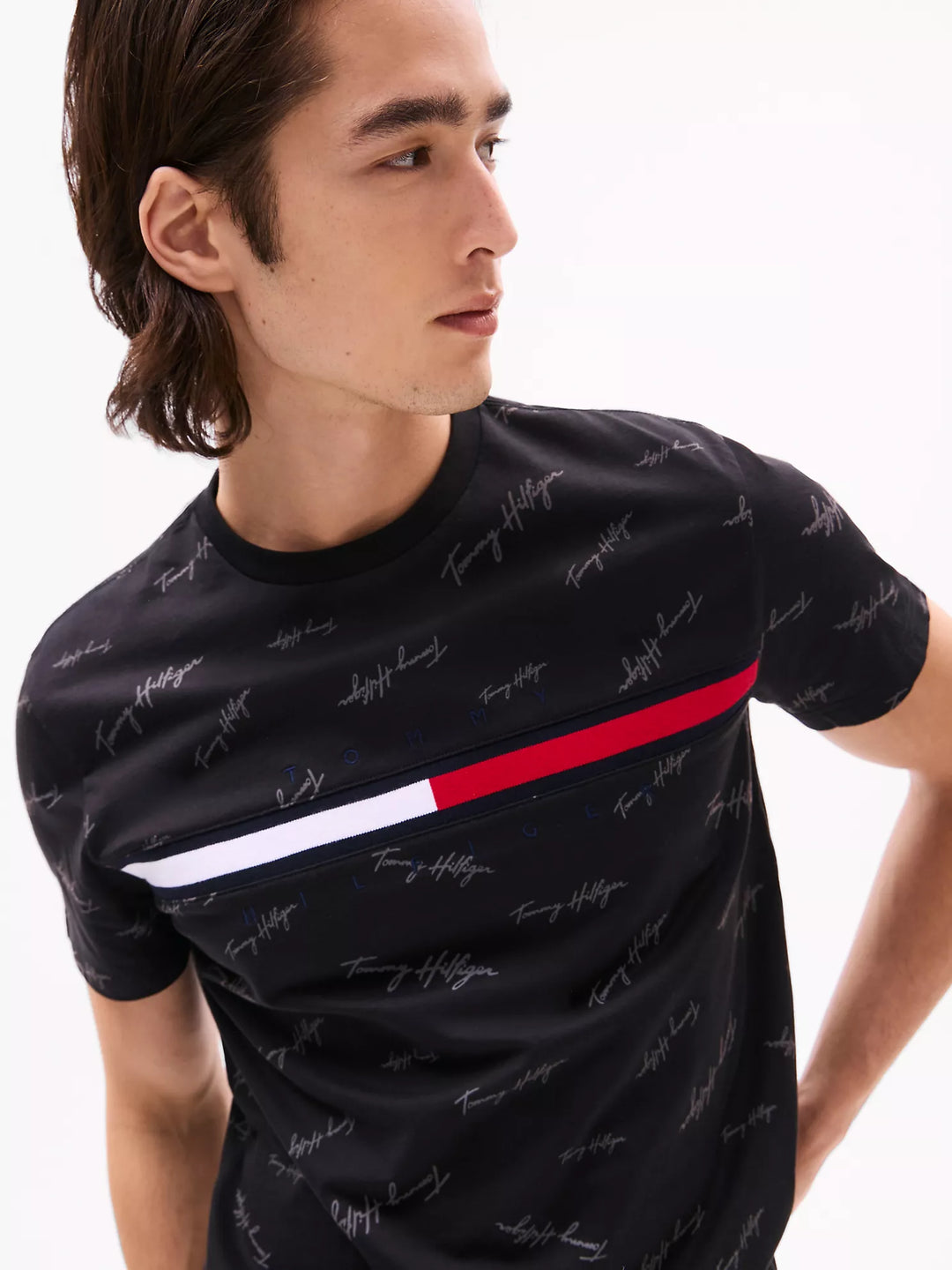 Tommy Hilfiger Signature Flag Stripe Logo T-Shirt