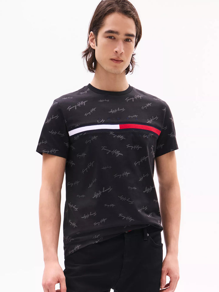 Tommy Hilfiger Signature Flag Stripe Logo T-Shirt