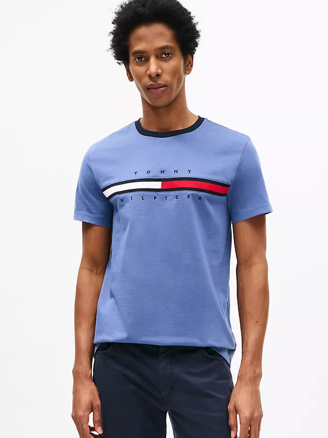 Tommy Hilfiger Embroidered Flag Logo T-Shirt