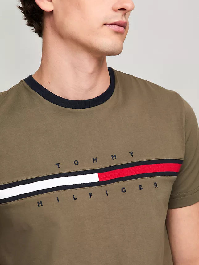 Tommy Hilfiger Embroidered Flag Logo T-Shirt