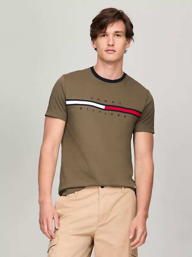 Tommy Hilfiger Embroidered Flag Logo T-Shirt
