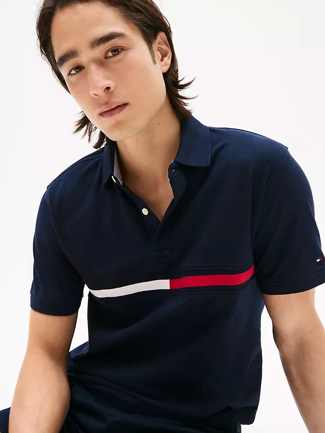 Tommy Hilfiger Embroidered Stripe Regular Fit Polo
