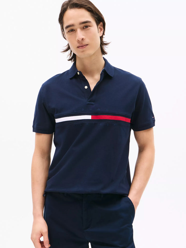 Tommy Hilfiger Embroidered Stripe Regular Fit Polo