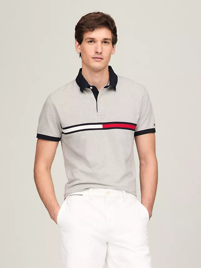 Tommy Hilfiger Embroidered Stripe Regular Fit Polo