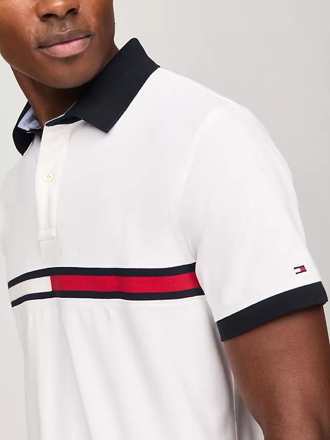 Tommy Hilfiger Embroidered Stripe Regular Fit Polo
