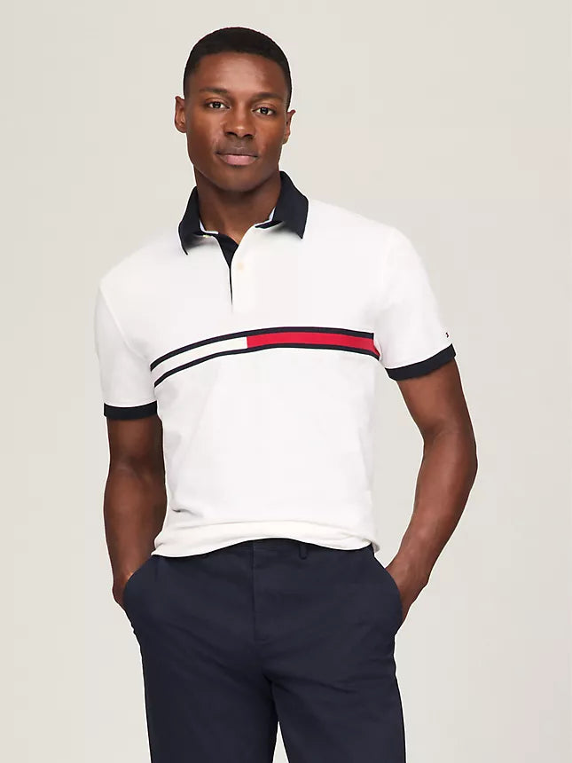 Tommy Hilfiger Embroidered Stripe Regular Fit Polo