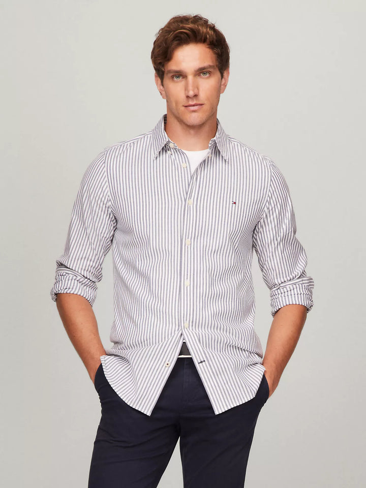 Tommy Hilfiger Slim Fit Stripe Stretch Poplin Shirt