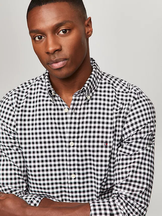 Tommy Hilfiger Slim Fit Stretch Gingham Oxford Shirt