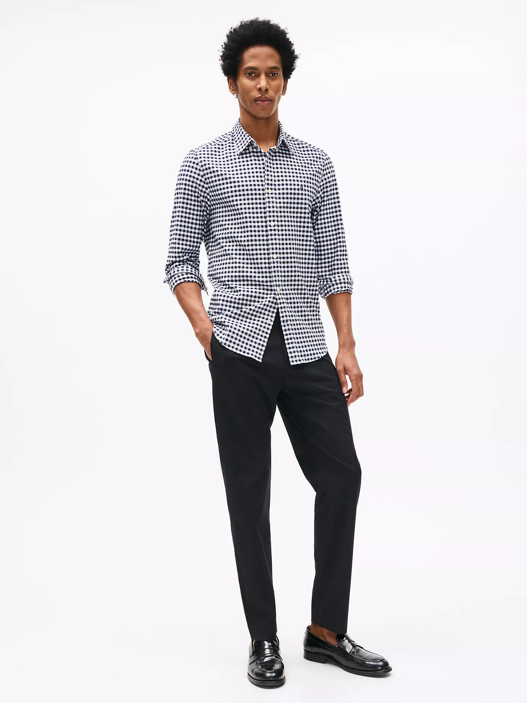 Tommy Hilfiger Slim Fit Stretch Gingham Oxford Shirt