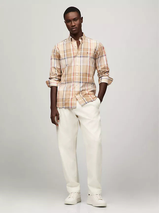 Tommy Hilfiger Regular Fit Colorblock Plaid Poplin Shirt