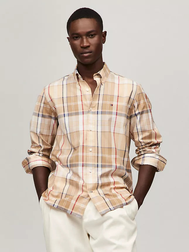 Tommy Hilfiger Regular Fit Colorblock Plaid Poplin Shirt