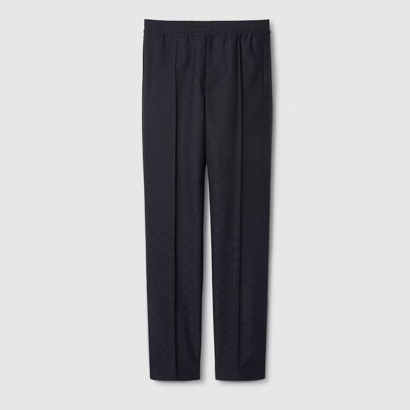 Gucci POLYESTER GG JACQUARD PANT WITH WEB