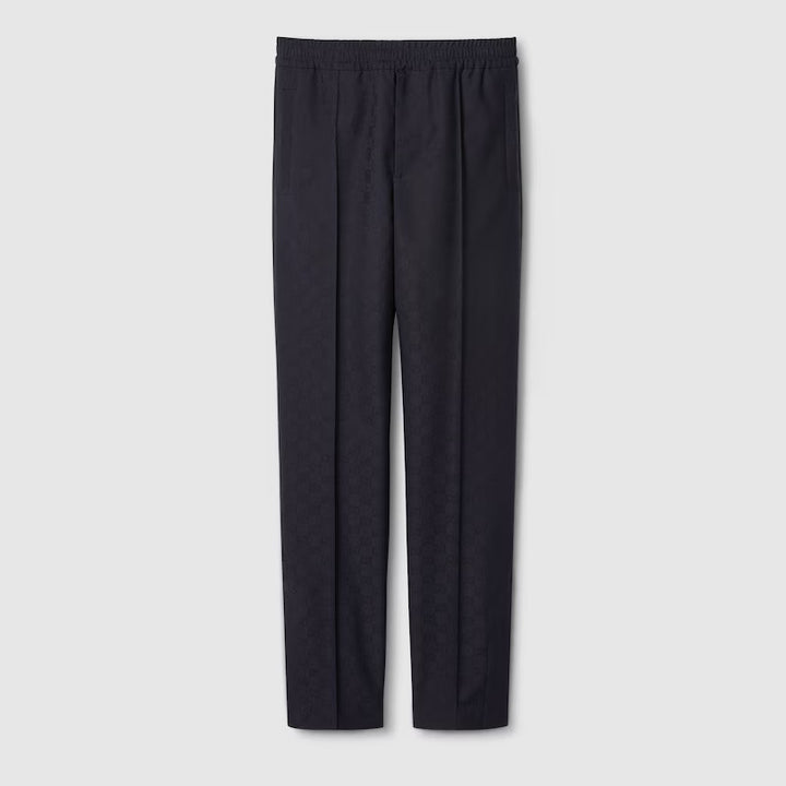 Gucci POLYESTER GG JACQUARD PANT WITH WEB