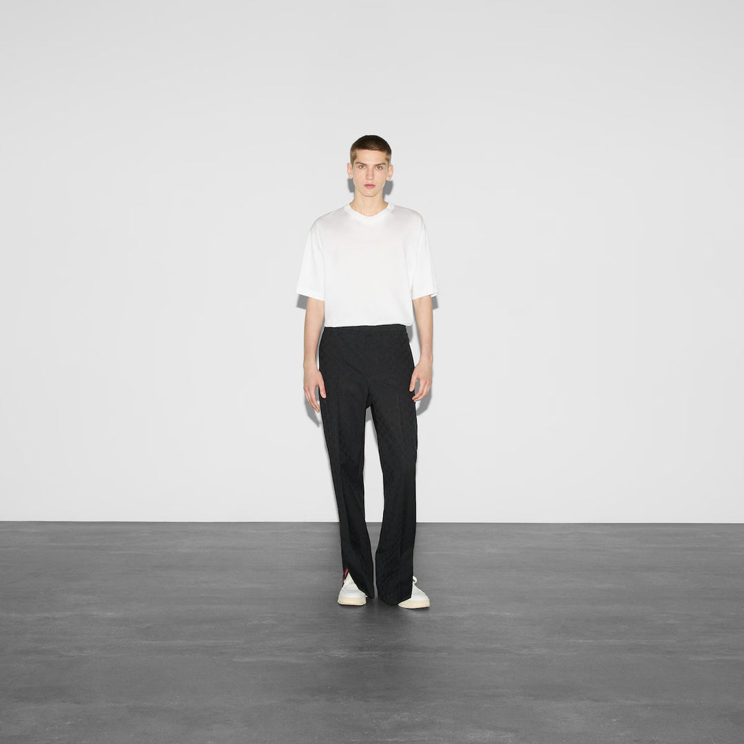 Gucci POLYESTER GG JACQUARD PANT WITH WEB