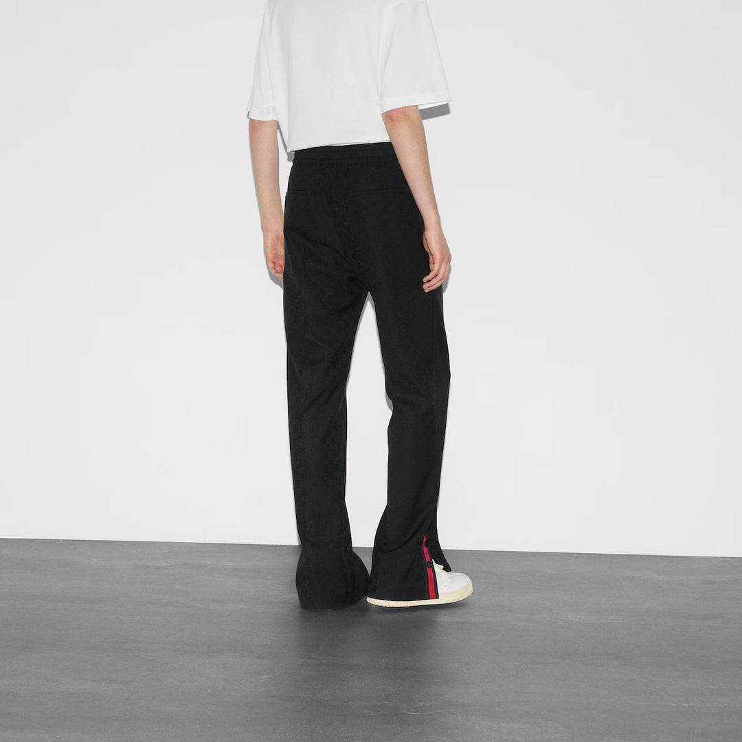 Gucci POLYESTER GG JACQUARD PANT WITH WEB