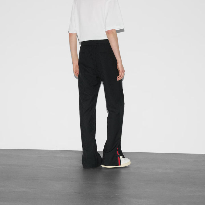 Gucci POLYESTER GG JACQUARD PANT WITH WEB