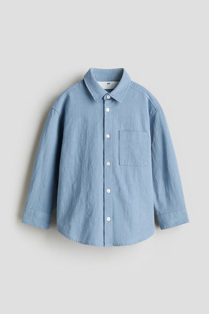 H&M Loose-Fit Textured Cotton Shirt