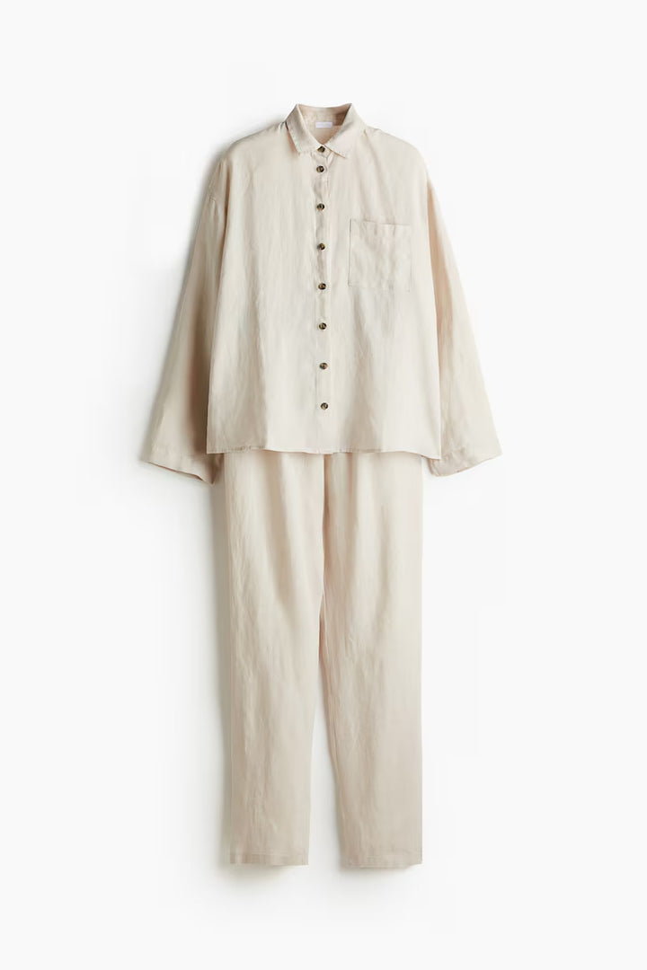 H&M Washed Linen Pajamas