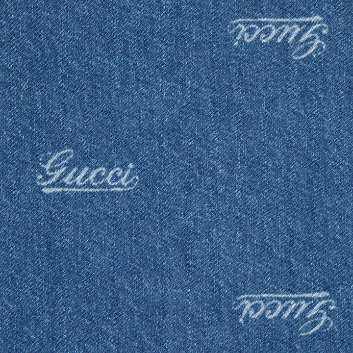 GUCCI DENIM PANT WITH LASERED GUCCI DETAIL
