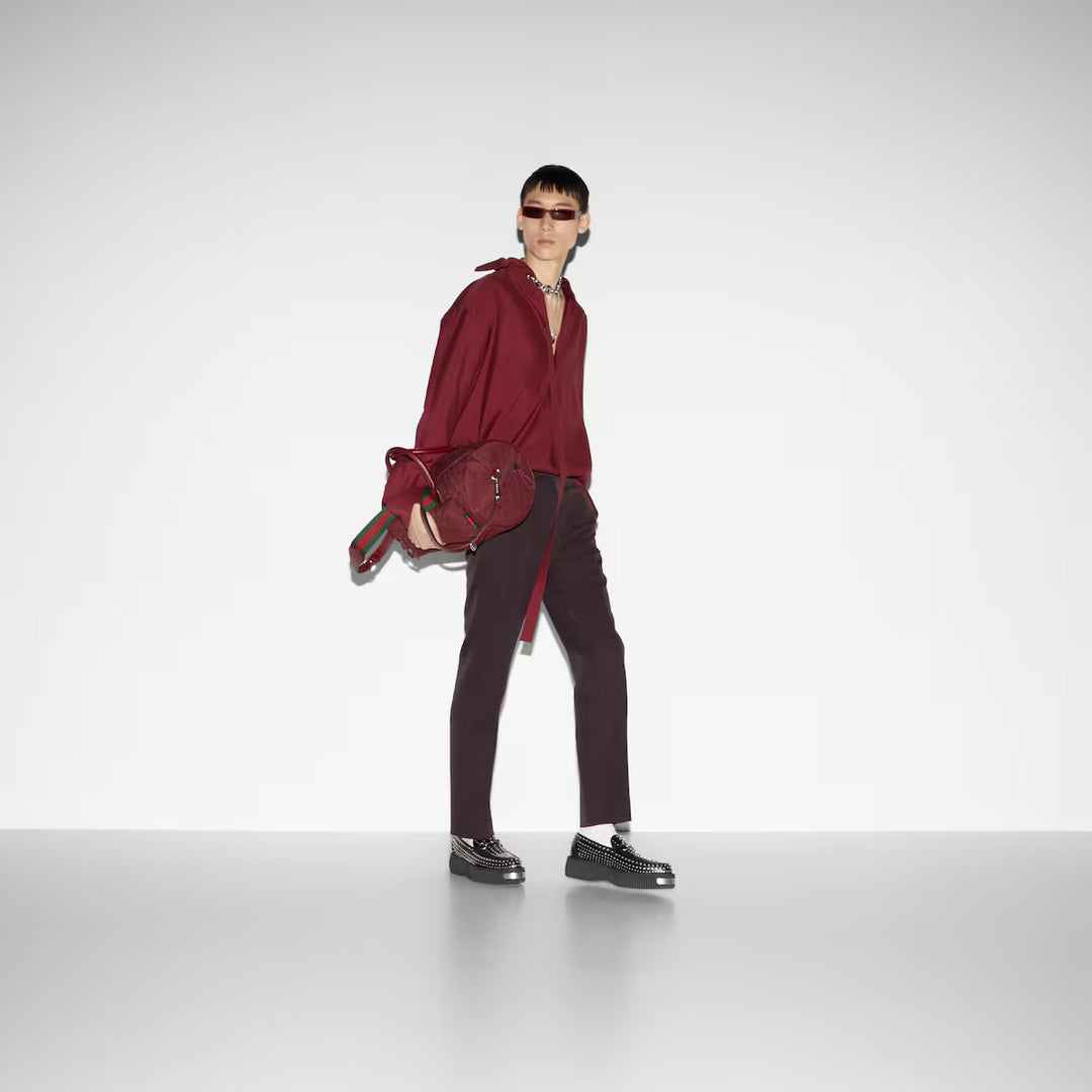 GUCCI EMBOSSED POLYESTER DRILL PANT