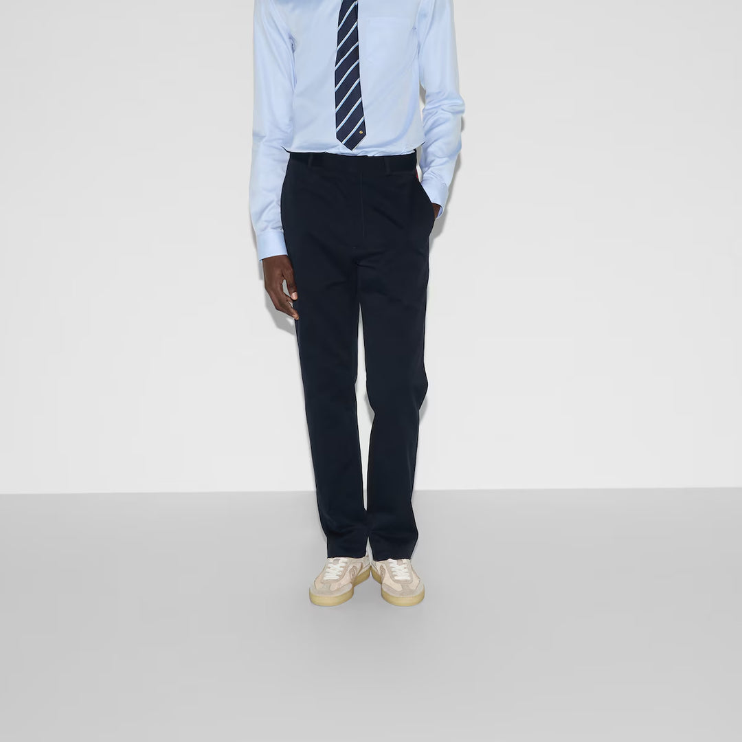 Gucci COTTON GABARDINE PANT WITH WEB
