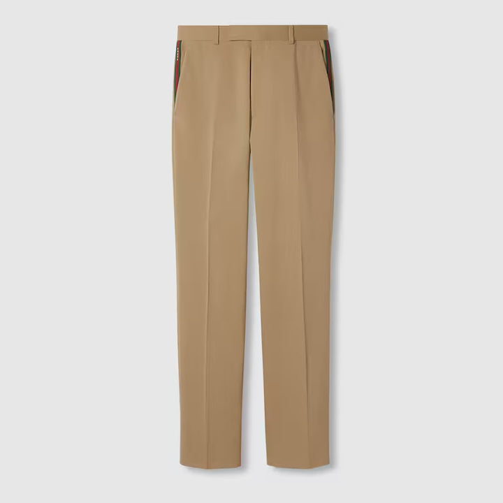 Gucci COTTON GABARDINE PANT WITH WEB