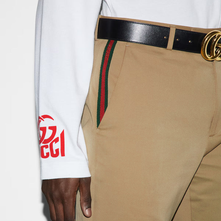 Gucci COTTON GABARDINE PANT WITH WEB