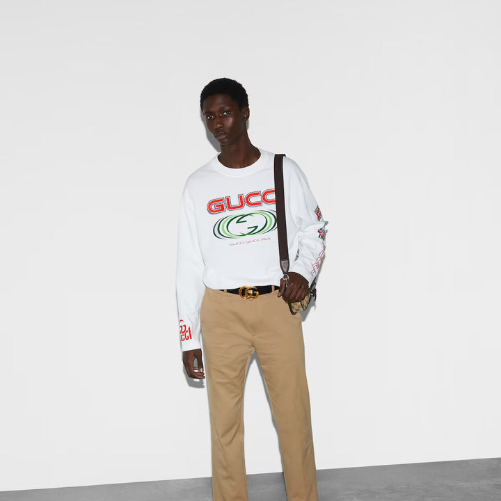 Gucci COTTON GABARDINE PANT WITH WEB