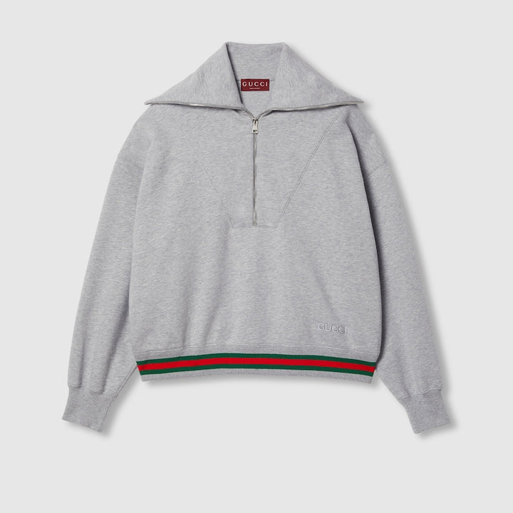 GUCCI Cotton jersey sweatshirt with Web