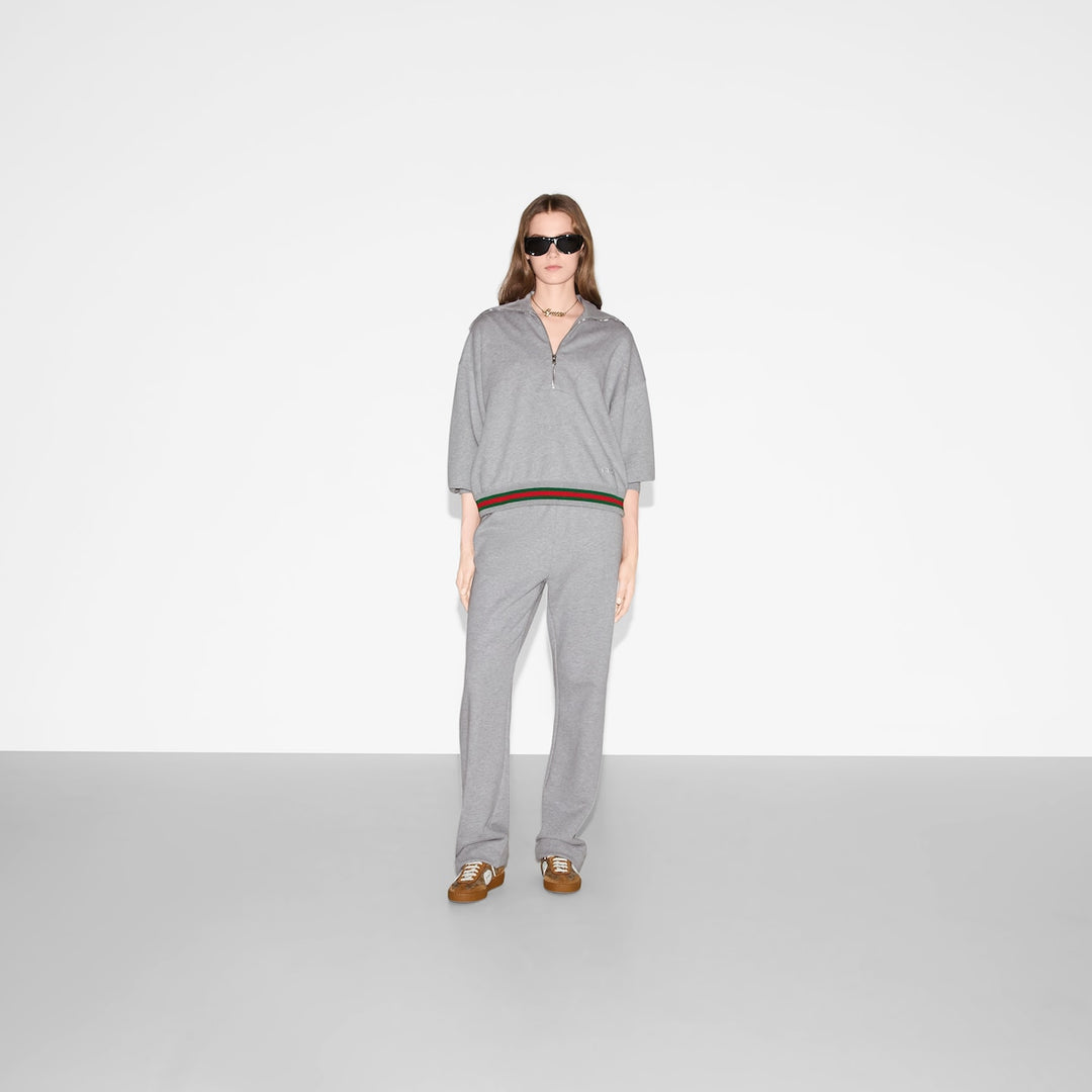 GUCCI Cotton jersey sweatshirt with Web
