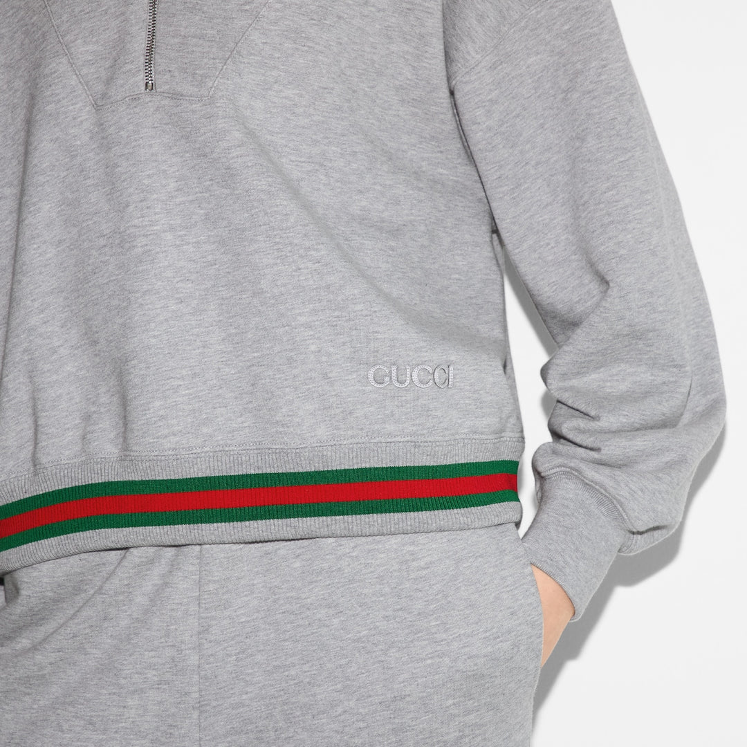 GUCCI Cotton jersey sweatshirt with Web