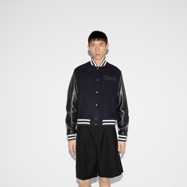 Gucci Wool and leather bomber jacket