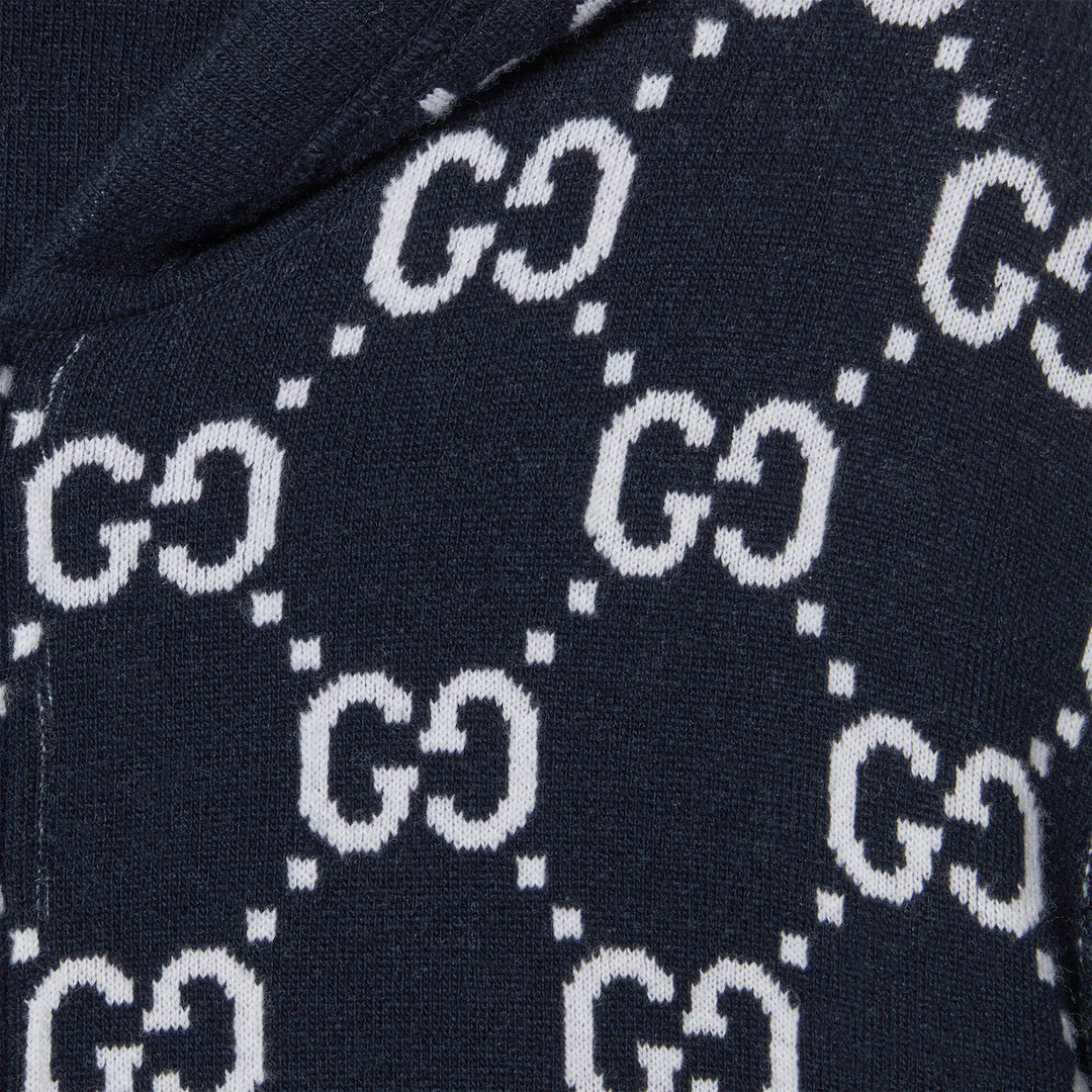 GUCCI REVERSIBLE GG WOOL HOODED ZIP JACKET