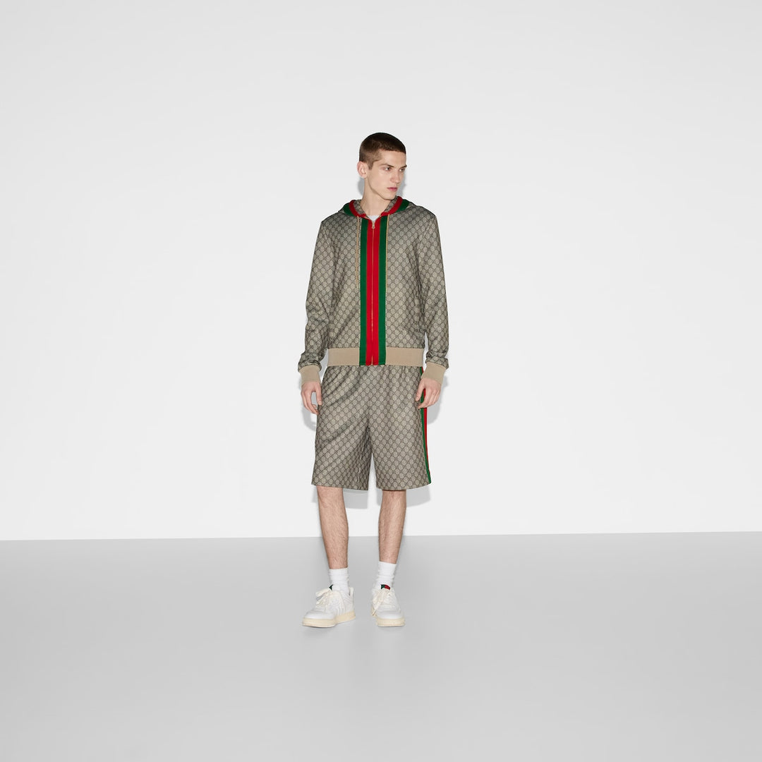 Gucci TECHNICAL JERSEY ZIP JACKET WITH WEB