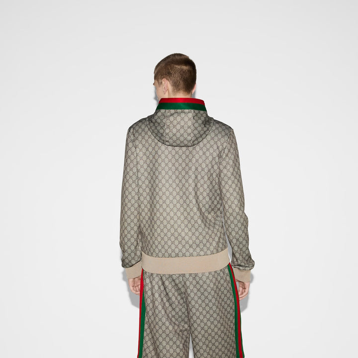 GUCCI TECHNICAL JERSEY ZIP JACKET WITH WEB