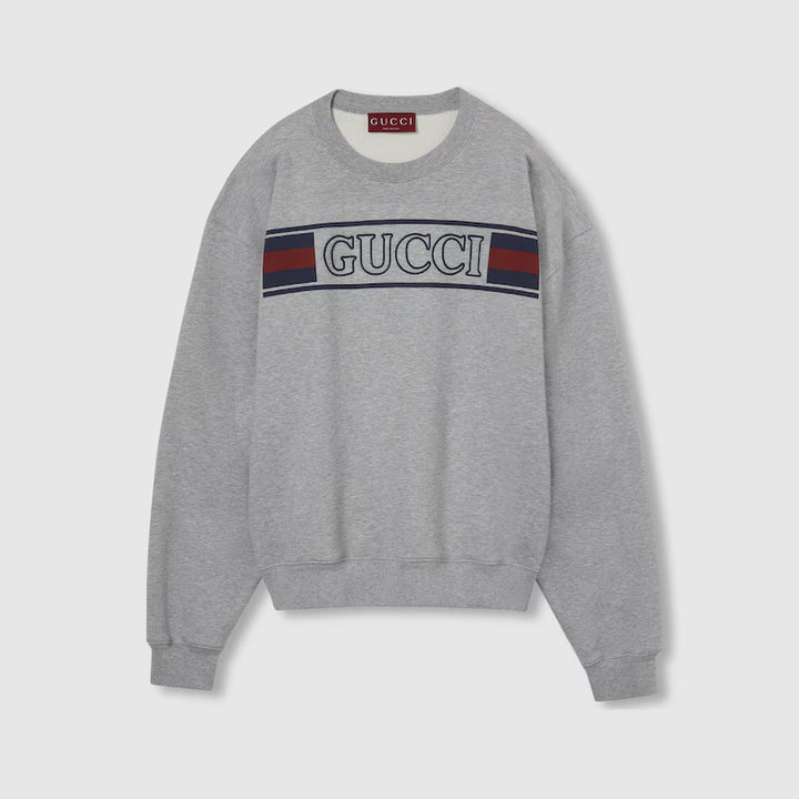 GUCCI COTTON JERSEY SWEATSHIRT WITH EMBROIDERY