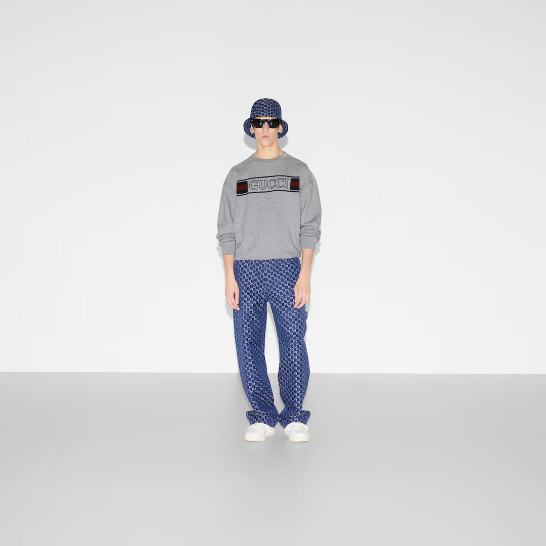 GUCCI COTTON JERSEY SWEATSHIRT WITH EMBROIDERY