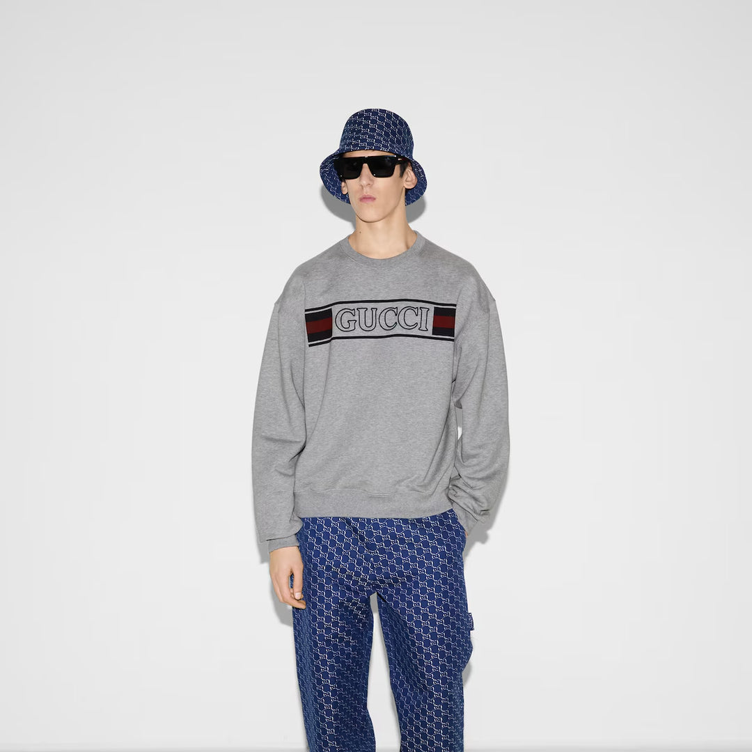 GUCCI COTTON JERSEY SWEATSHIRT WITH EMBROIDERY