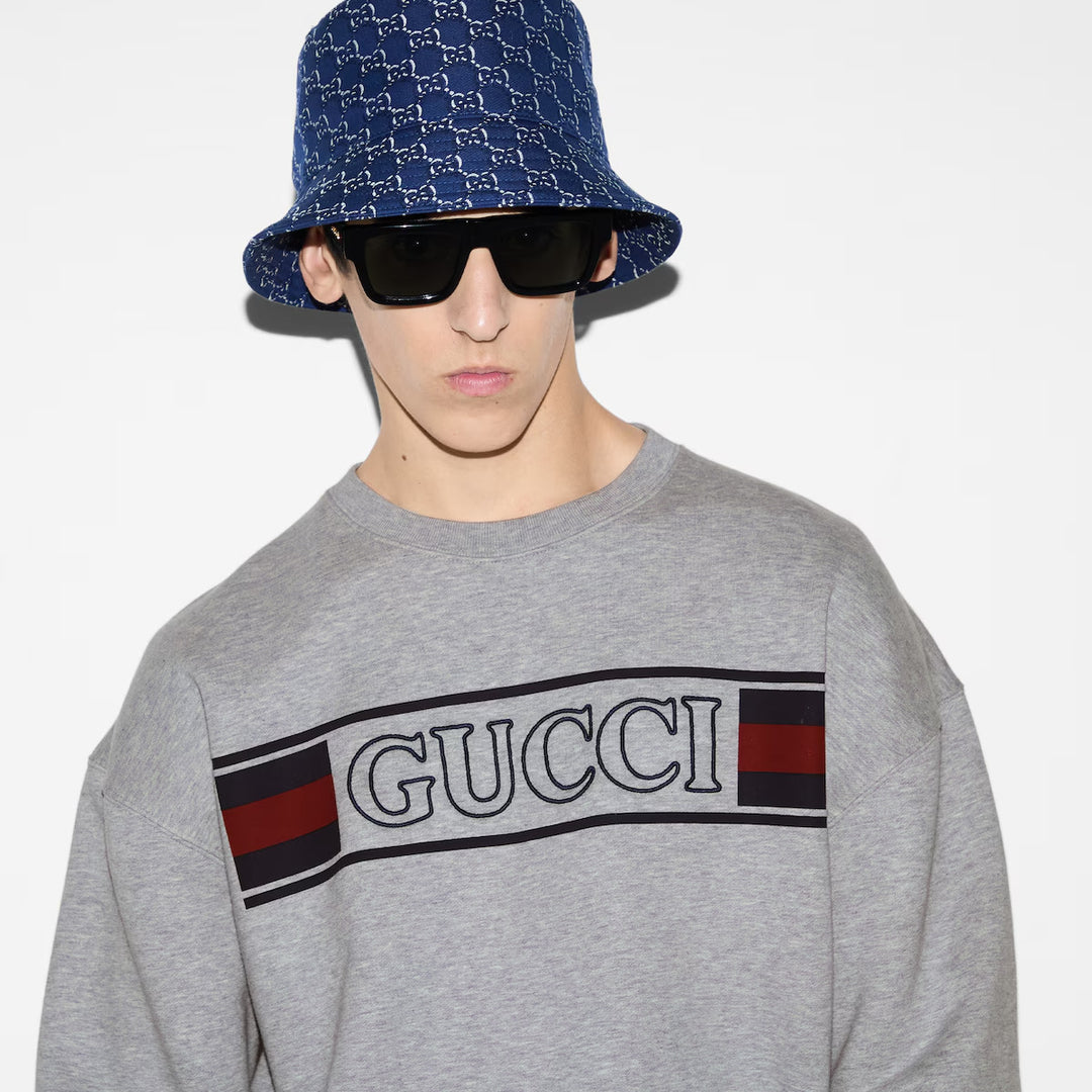 GUCCI COTTON JERSEY SWEATSHIRT WITH EMBROIDERY